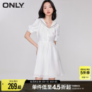 油画裙 可爱撞色娃娃领显瘦泡泡袖 ONLY夏季 连衣裙女 123207054