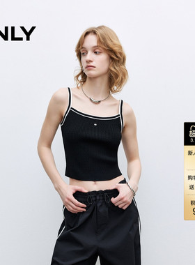 ONLY2026春季新款上衣显瘦纵向肌理方领吊带针织衫女|12513H003