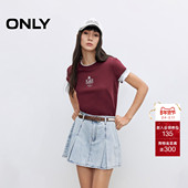 学院风A字显瘦版 ONLY2025夏季 新款 型高腰百褶裙牛仔短裙半身裙女