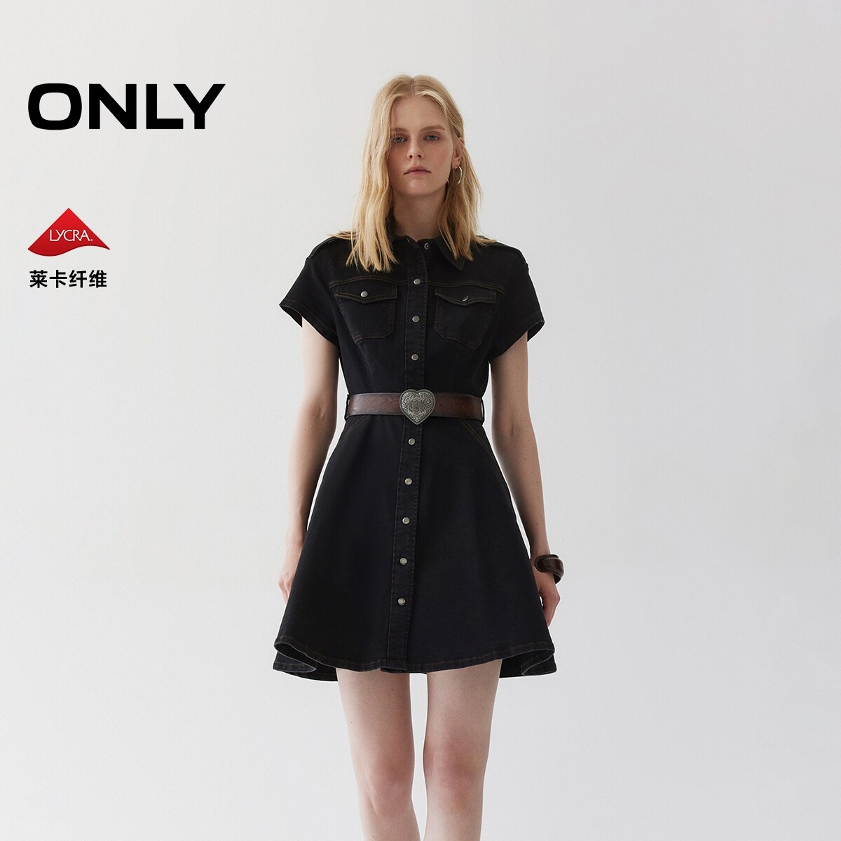 ONLY翻领牛仔短裙衬衫裙连衣裙