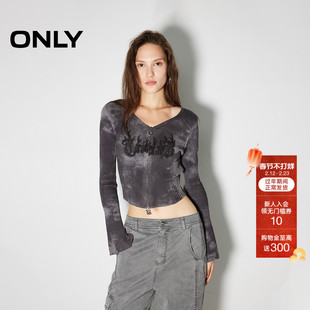 ONLY冬季潮流修身短款V领开衫毛衣针织衫女|12433A007