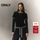 ONLY2025冬季 女 圆领针织衫 新款 层次感叠穿拼接舒适亲肤正肩长袖