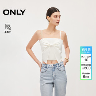 上衣女 含莱赛尔可调节肩带蝴蝶结吊带背心雪纺衫 ONLY2026春季 新款