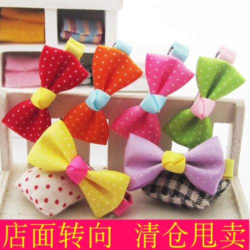 满包邮正品儿童发饰配饰品卡发绳缎面多点系迷你小发卡