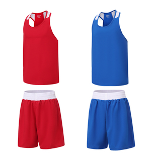 拳击服成人男女专业比赛散打泰拳搏击拳击训练服套装红蓝青少年