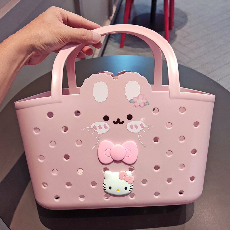 洗澡手提篮可爱兔子洗漱篮学生宿舍家用浴室沥水收纳篮子洗浴篮子,收纳整理,洗澡篮,淘宝优惠券,粉丝福利购,淘宝优惠卷