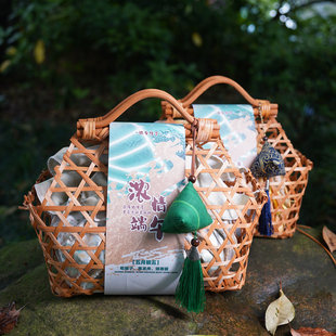 手提端午节遂昌长粽礼盒2025新款定制现货竹篮创意高端DIY竹篮礼