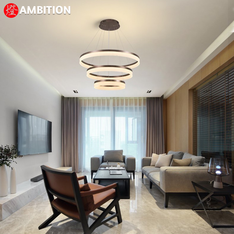 led圆形客厅卧室网咖风软装吊灯