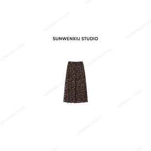swx studio 干枯玫瑰 浪漫复古韩系大裙摆松紧腰碎花半身裙1475C