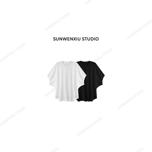 灯笼T 小众设计感不规则松紧口气质显瘦T恤上衣272A studio swx