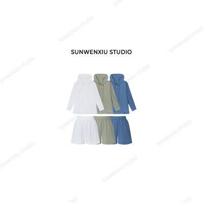 swx studio 纸感套装 夏季无负担超薄微透空调房防晒两件套311A