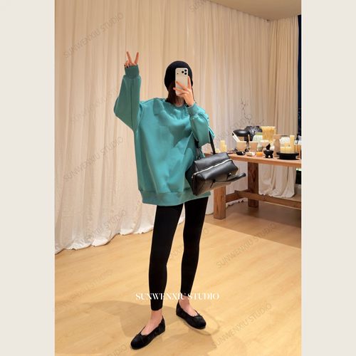 swx studio 肯豆卫衣 重磅极简宽松百搭休闲舒适圆领卫衣外套401C