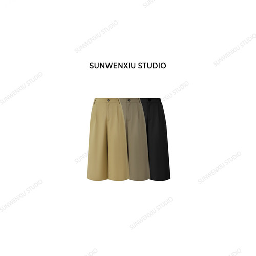 swx studio 100%全棉洗水廓形宽松休闲日系七分裤281B