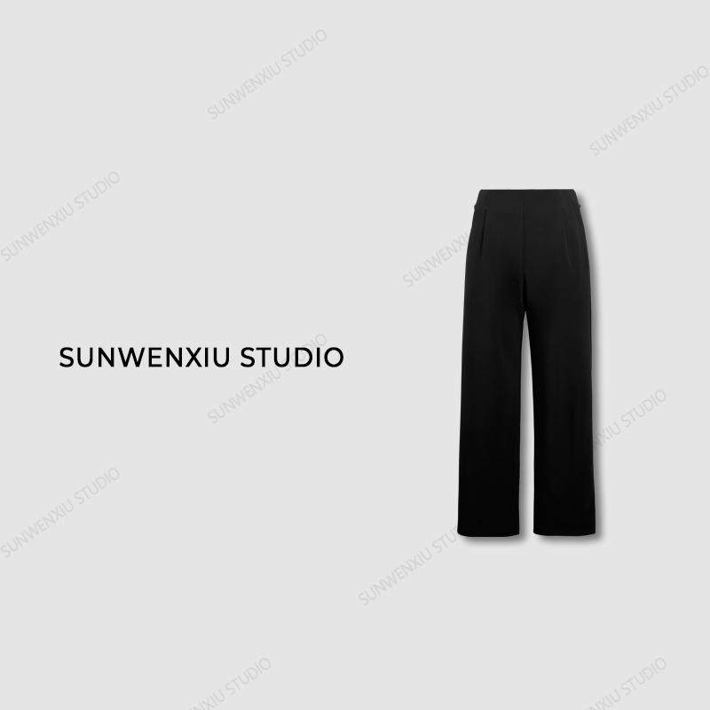 孙文秀studio比例西裤秋冬极简黑色加绒九分西装裤高腰简约直筒女,女装/女士精品,西装裤/正装裤,淘宝优惠券,粉丝福利购,淘宝优惠卷