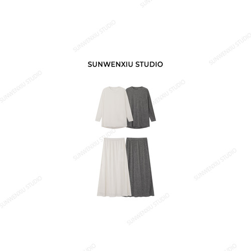 swx studio 清冷缪斯 设计师款极简高品质松弛感两件套套装364B