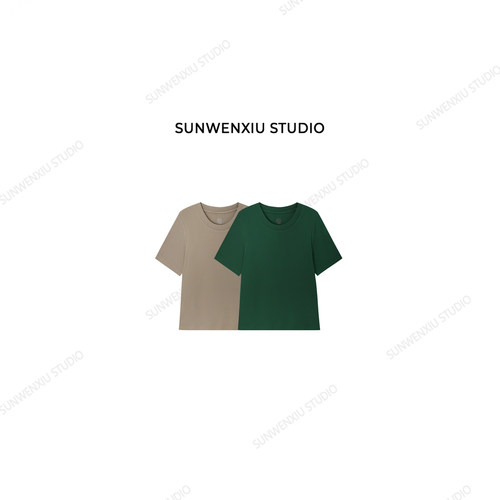 swx studio 豆腐T 极简圆领糯叽叽亲肤柔软夏日纯色短袖T恤398B