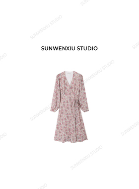 孙文秀studio 盛夏花季 韩系碎花氛围感系带长款连衣裙482B