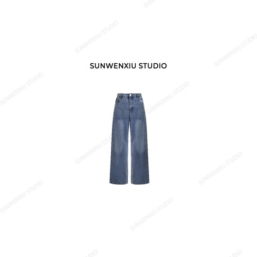 swx studio  牛牛  私服高腰直筒四季百搭牛仔裤408C138
