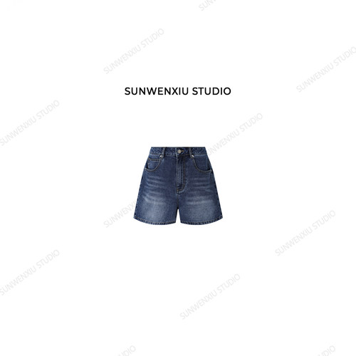 swx studio 人手一条三分牛 经典款100%棉夏季百搭牛仔短裤544A