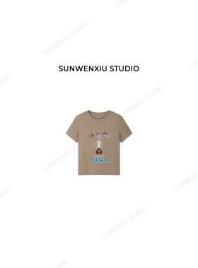 swx studio 大力水手 100%棉卡通数码印花小短款圆领短袖T恤422C