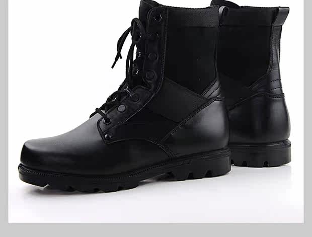 Boots militaires pour homme en cuir - Ref 1398980 Image 4