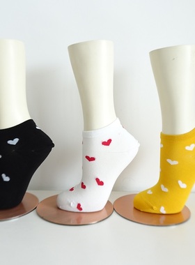 RIME韵魅春夏心型桑蚕丝爱心船袜透气低帮百搭女吸汗透气薄33695