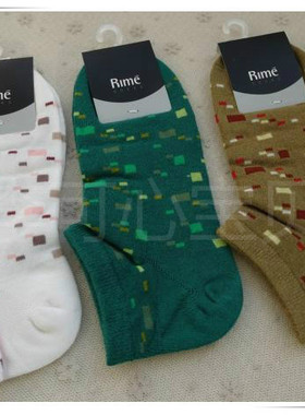 Rime韵魅专柜正品春夏舒适不规则图形女船袜棉袜1M33183吸湿透气