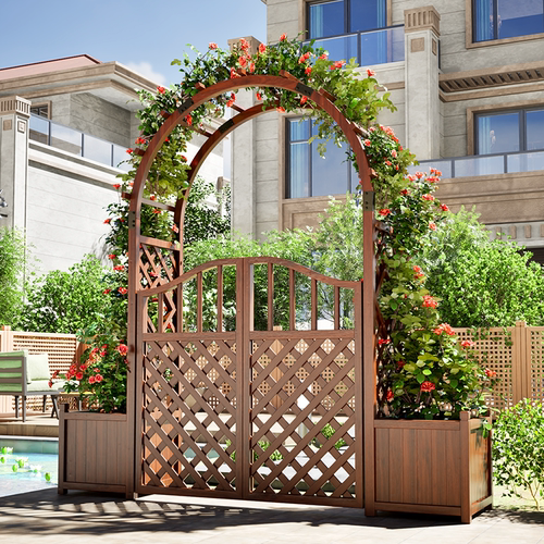 拱门花架子爬藤架防腐拱形月季