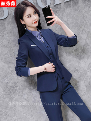 职业装女套装春秋时尚气质高端教师西装女总裁西服正装经理工作服