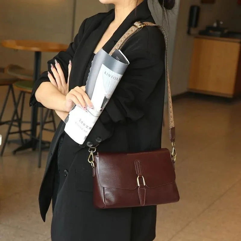 2025新款真皮女包小众韩版百搭时尚斜挎包植鞣头层牛皮单肩小方包