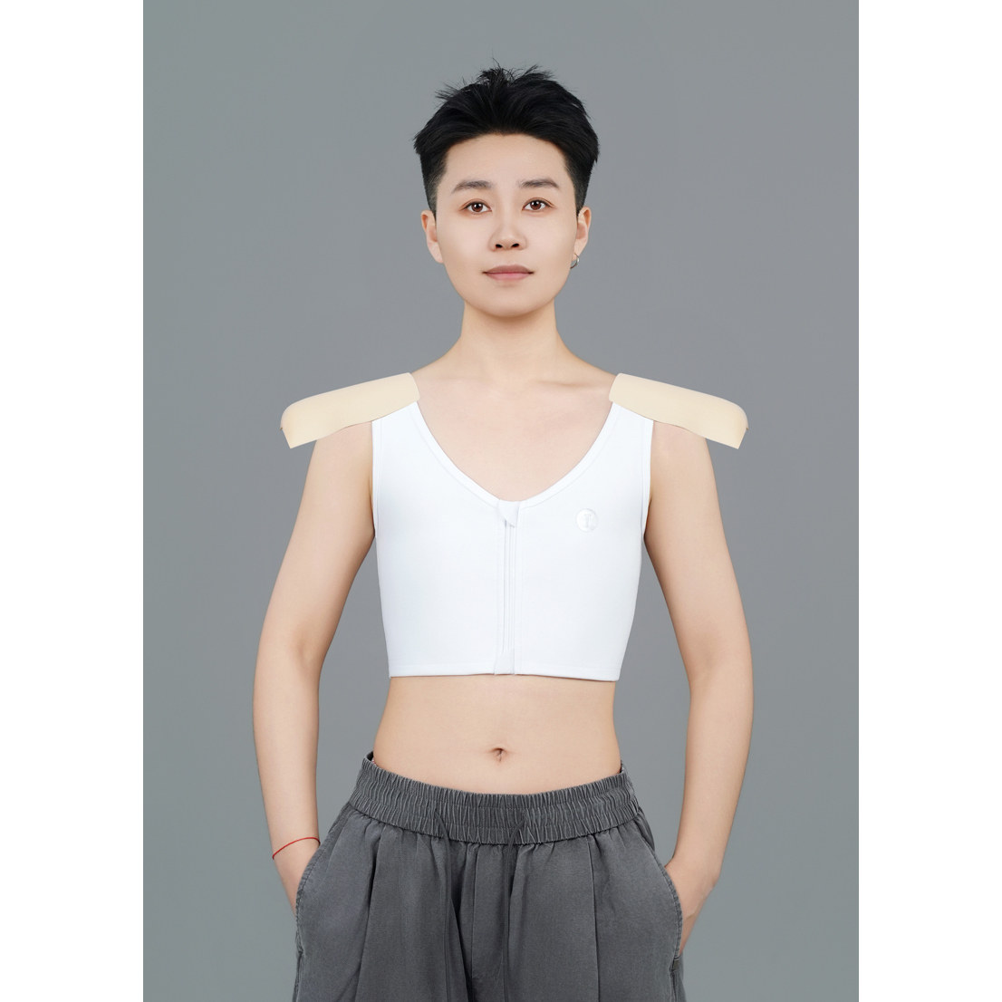 深v绷带垫肩束胸低领内衣