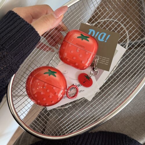 趣味小番茄涂鸦适用华为freebuds7i/6i/5i三星buds2苹果airpods3/4/5无线蓝牙耳机套pro4新款FreeClip-2夹耳