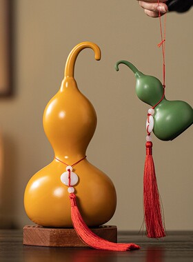 厨房在西北陶瓷葫芦摆件家居客厅中式酒柜玄关装饰工艺品乔迁礼物