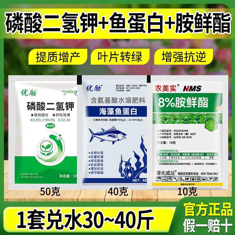 磷肥二氢钾胺鲜脂老牌子氨基酸水溶肥提质增产叶片厚绿通用叶面肥