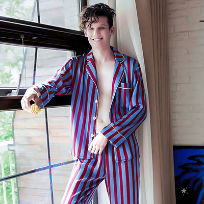 埃森费姆男士撞色条纹睡衣