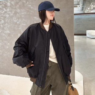 棒球服休闲外套夹克 立领拼色调性大版 欧洲站2025秋冬新款 欧货时尚