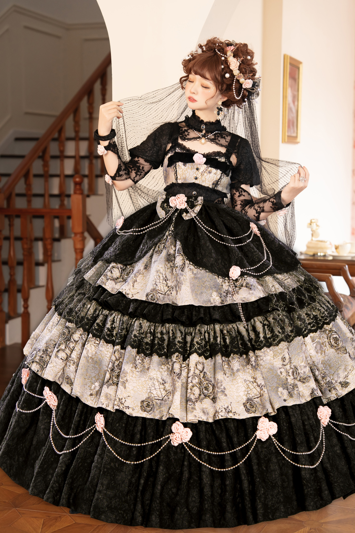 lolita花嫁华丽重工带闪洛丽塔