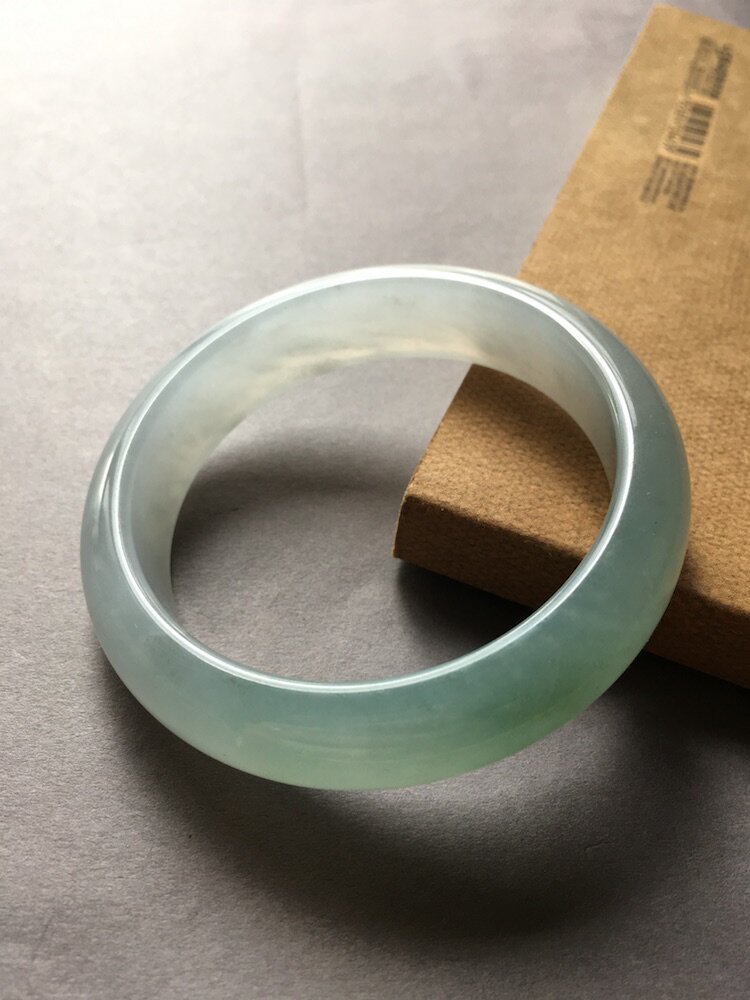 翡翠晴水手环a货玉石女士糯冰种