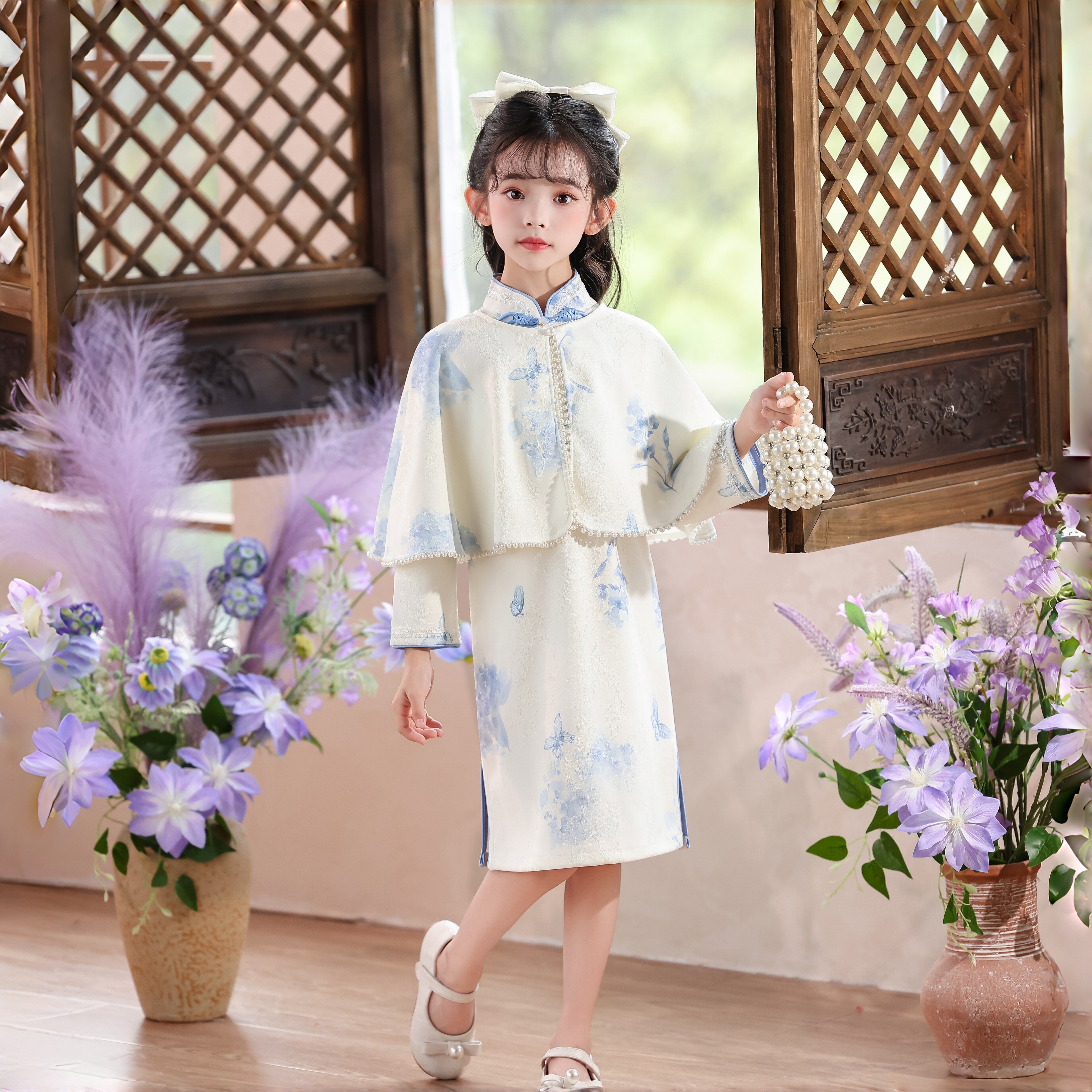 女童春季新中式改良旗袍连衣裙