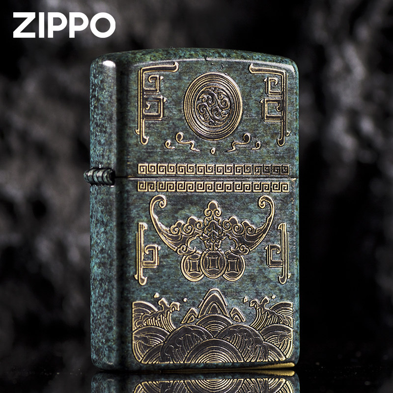 打火机Zippo正版招财纳福青铜时代 复古创意经典防风煤油收藏送礼