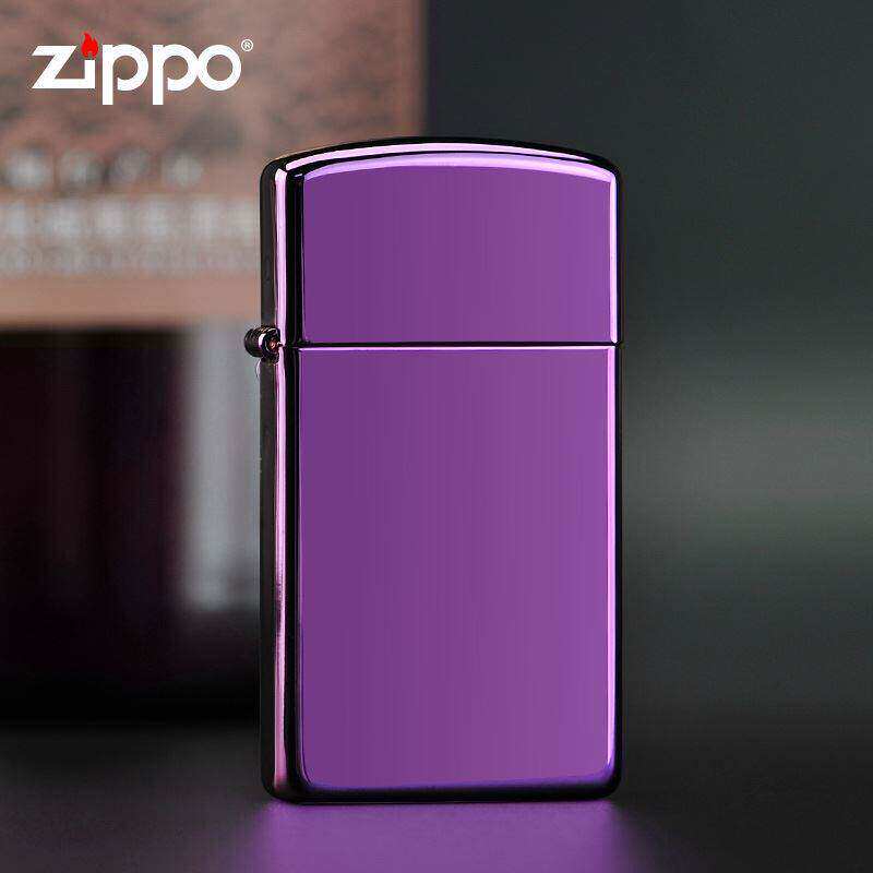 zippo官方旗舰正品芝宝紫冰纤巧女士窄机防风煤油专柜正版送男友