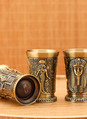 复古家用白酒酒杯古风埃及喝酒小吞杯创意高档个性防摔酒吧一口杯
