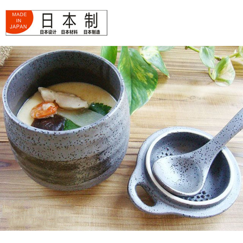 原产进口纯手工茶碗蒸粗陶小炖盅