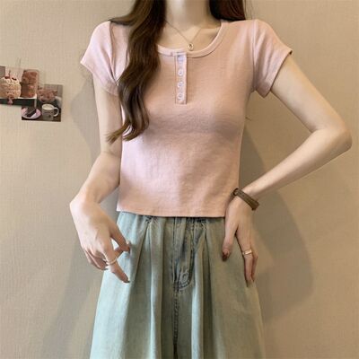 小个子短款短袖T恤女夏季韩版