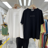 t恤女夏季 宽松潮韩版 半袖 港风短袖 百搭字母印花休闲简约 超火上衣