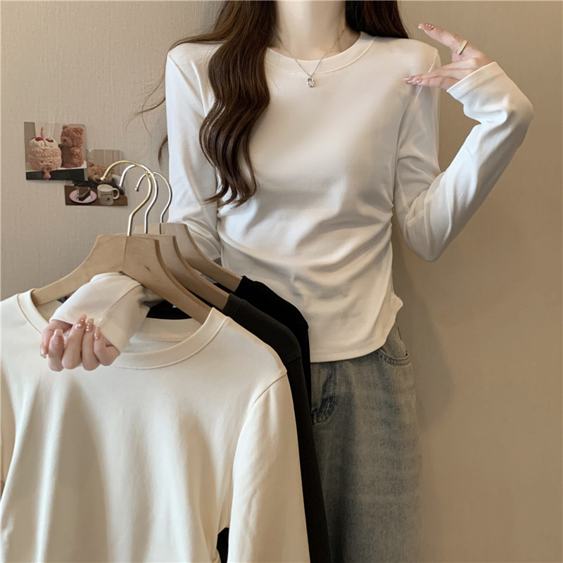 加厚德绒打底衫女内搭秋冬修身