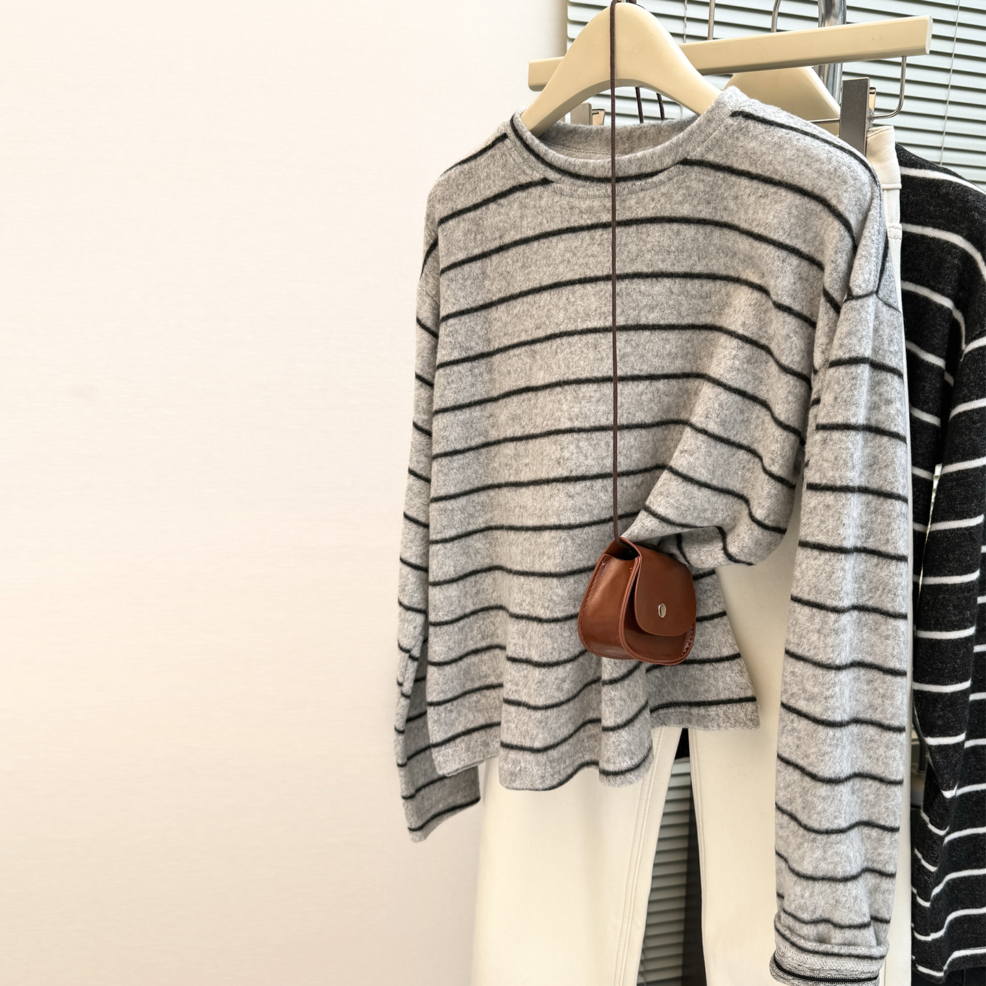 条纹长袖T恤女2025秋冬季新款