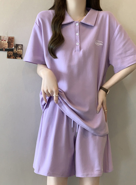 超火cec休闲运动套装女夏季宽松韩版短袖T恤阔腿短裤两件套ins潮