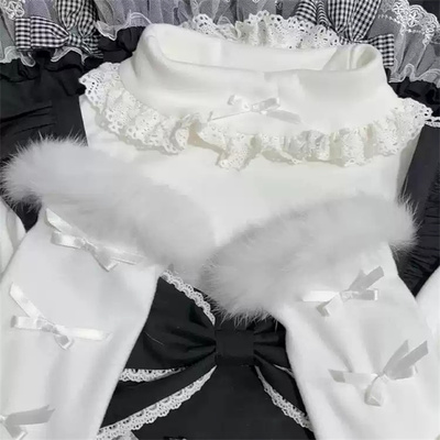 法式纯欲风蝴蝶结设计感打底衫女