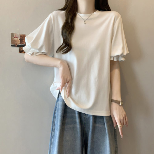 设计感小众灯笼泡泡袖T恤女短袖